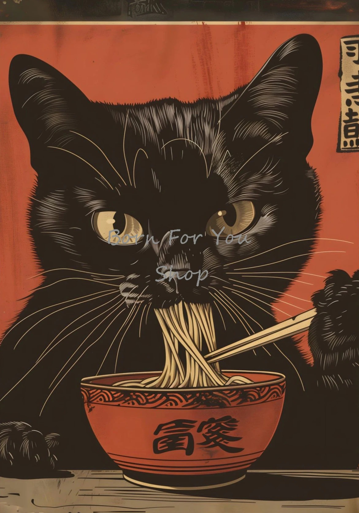 Japanese Edo Style Black Cat E - Japanese Lifestyle In Japanese 评论和价格